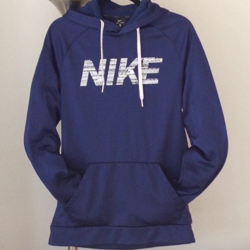 💙 NIKE - Navy & White 'Dri Fit' Hoodie